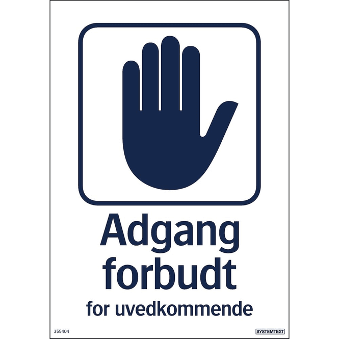 Hovedbilde Adgang Forbudt A4